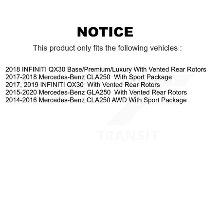 Front Rear Drilled Slot Brake Rotor Semi-Metallic Pad Kit For Mercedes-Benz GLA250 CLA250 KDF-101805