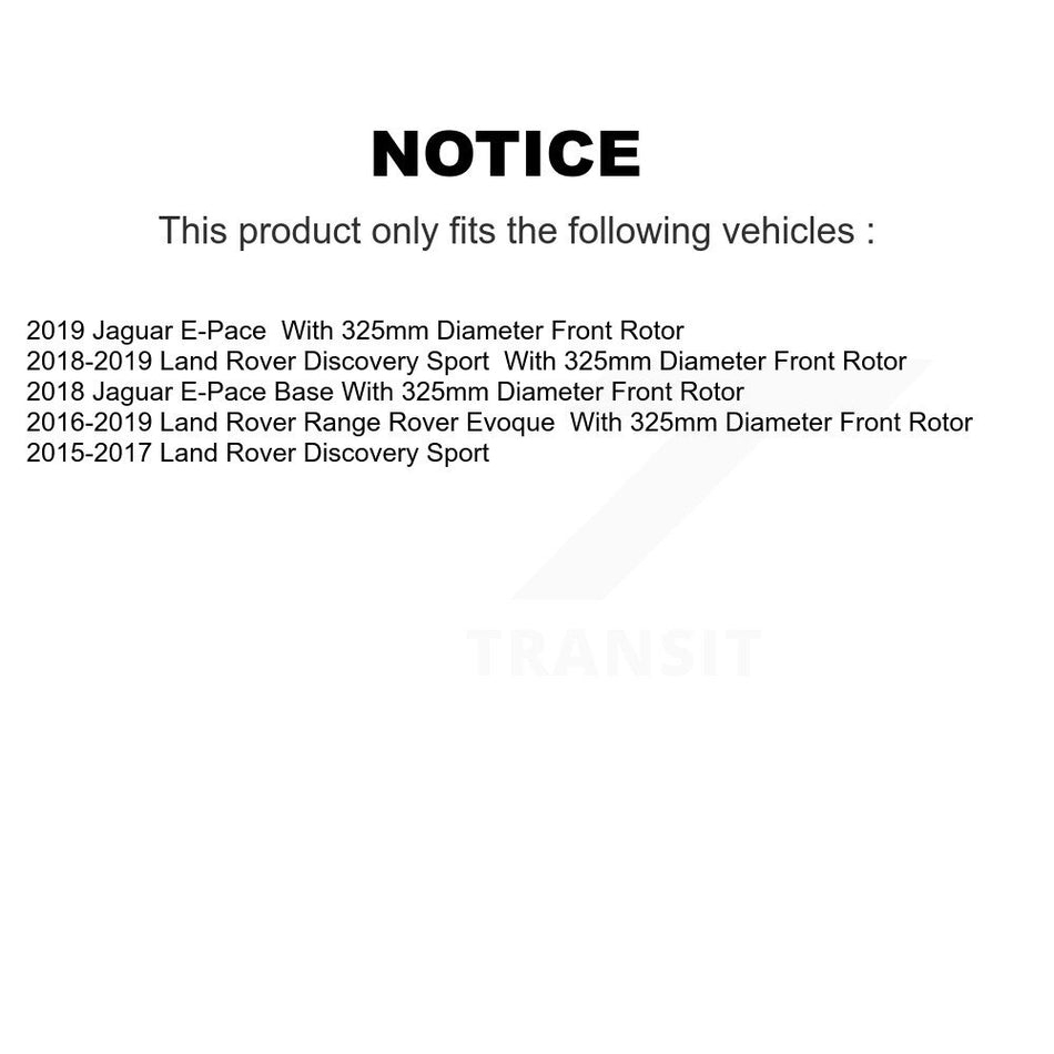 Front Drilled Slot Brake Rotor Semi-Metallic Pad Kit For Land Rover Discovery Sport Range KDS-101019