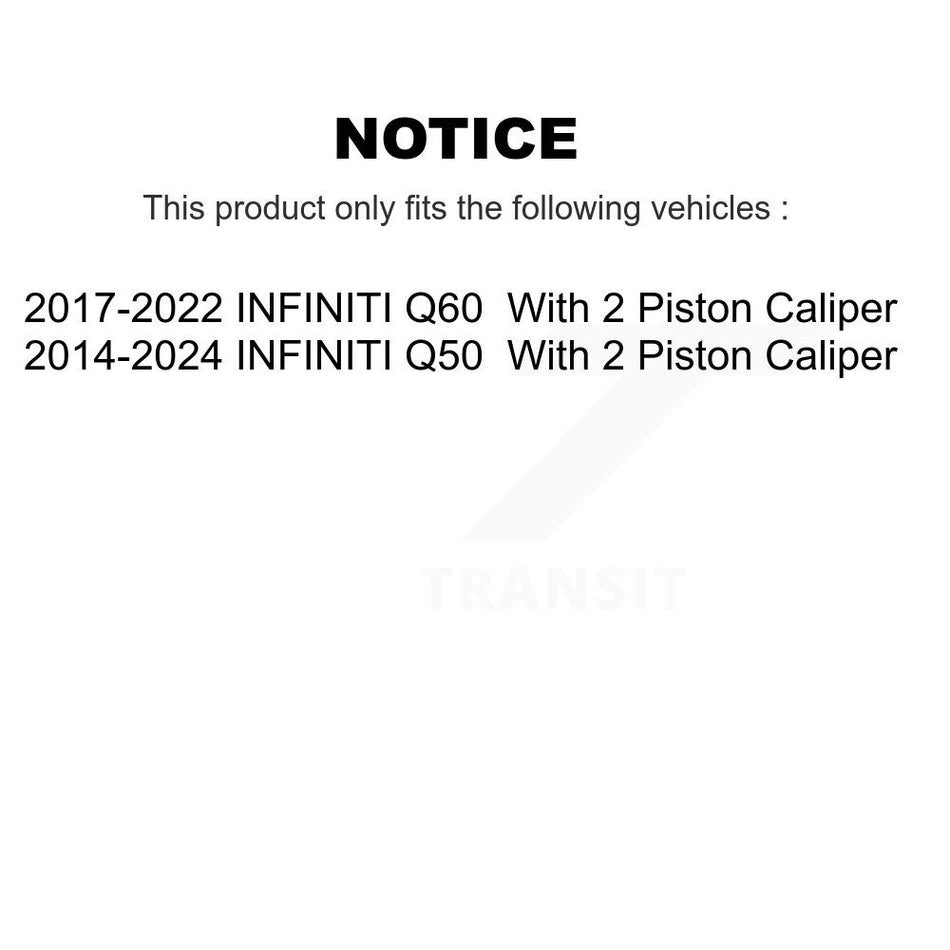 Front Rear Coated Drill Slot Disc Brake Rotors Semi-Metallic Pad Kit For INFINITI Q50 Q60 KDS-101624