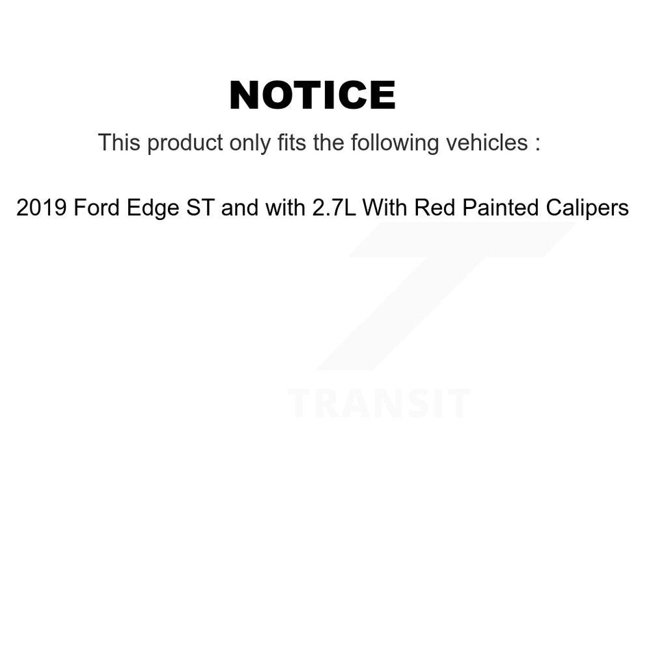 Front Rear Drill Slot Brake Rotor Ceramic Pad Kit For Ford Edge With Red Painted Calipers KDT-101331