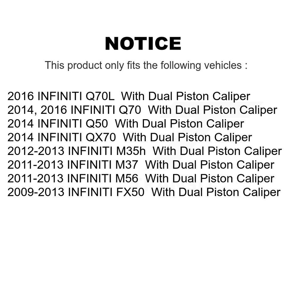 Rear Disc Drilled & Slotted Rotors Ceramic Pads Parking Shoes Kit For INFINITI Q50 M37 KDT-101571