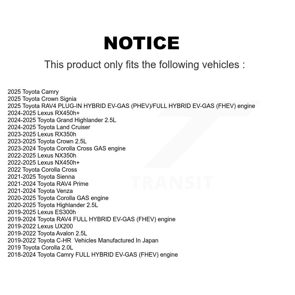 1x Air + 1x Cabin Filter (2 Total) Kit For Toyota RAV4 Corolla Camry Highlander Cross KFL-100425