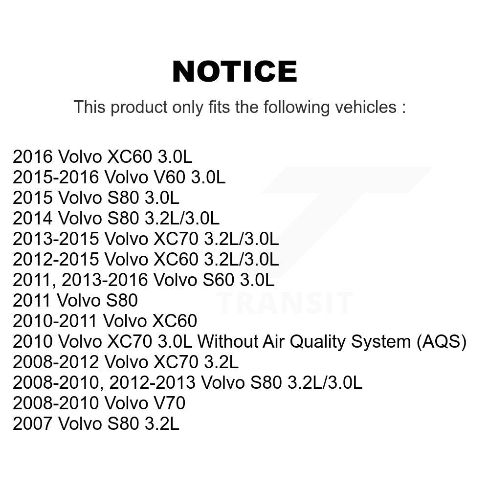 1x Air + 1x Cabin + 1x Engine Cartridge Oil Filter (3 Total) Kit For Volvo XC60 XC70 S60 KFM-100424