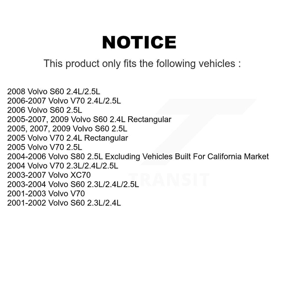 1x Air + 1x Cabin + 1x Engine Cartridge Oil Filter (3 Total) Kit For Volvo S60 XC70 V70 KFM-100564