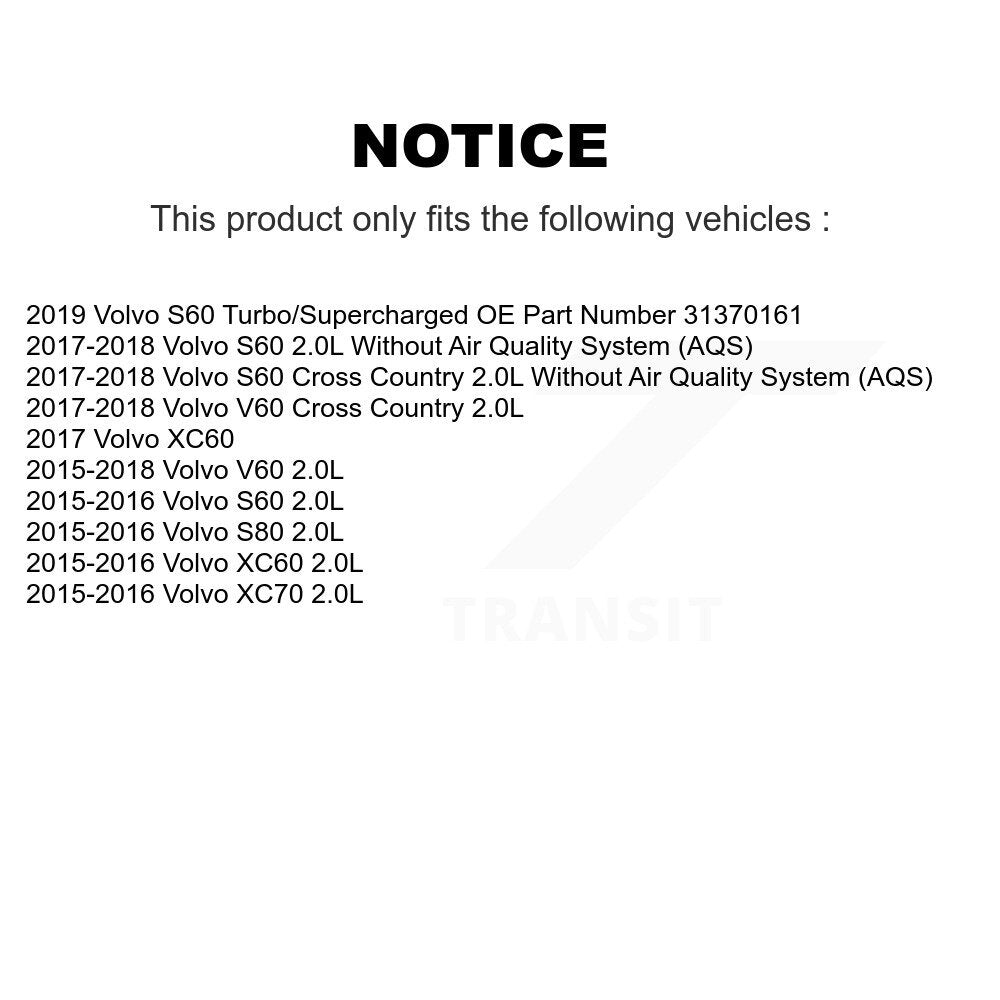 1x Air + 1x Cabin + 1x Engine Cartridge Oil Filter (3 Total) Kit For Volvo XC60 S60 V60 KFM-104785