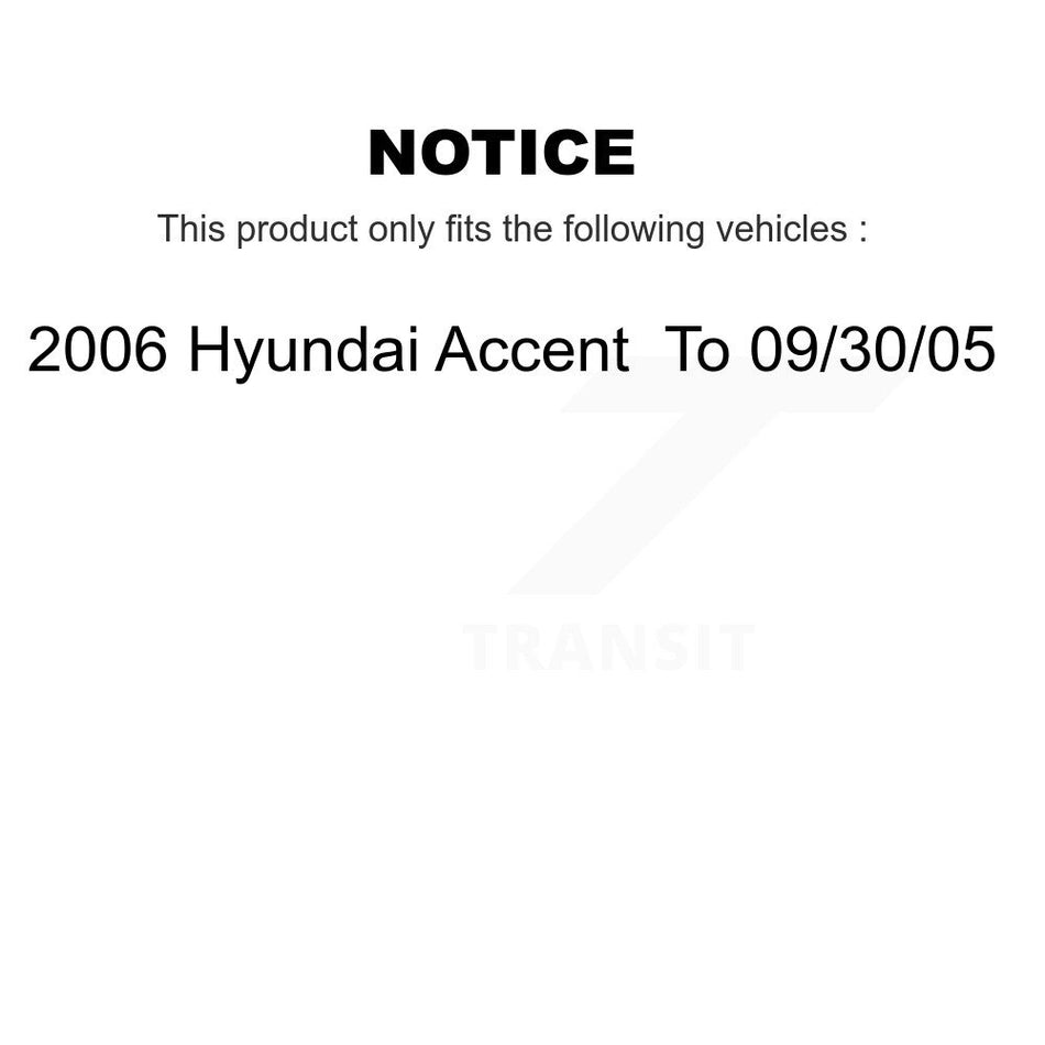 Front Rear Semi-Metallic Brake Pads And Drum Shoes Kit For 2006 Hyundai Accent To 09 30 05 KFN-100016