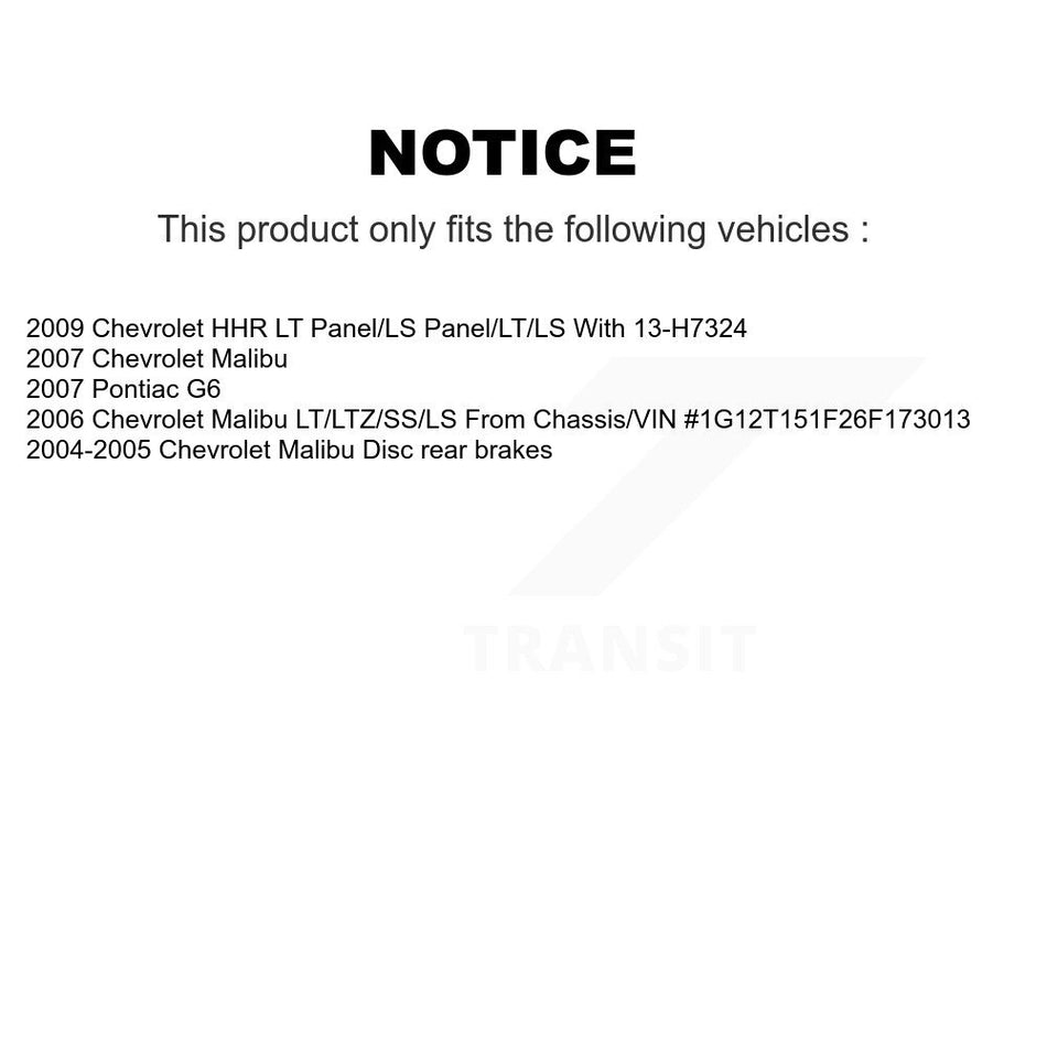 Front Rear Semi-Metallic Brake Pads And Drum Shoes Kit For Chevrolet Malibu Pontiac G6 KFN-100020