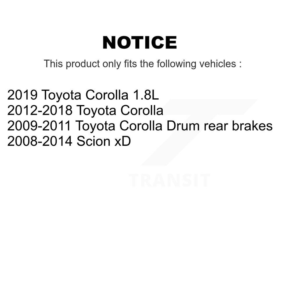 Front Rear Semi-Metallic Brake Pads And Drum Shoes Kit For Toyota Corolla Scion xD KFN-100025