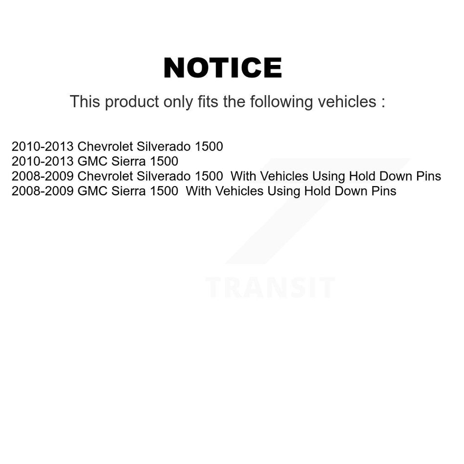 Front Rear Semi-Metallic Brake Pads And Drum Shoes Kit For Chevrolet Silverado 1500 GMC Sierra KFN-100031