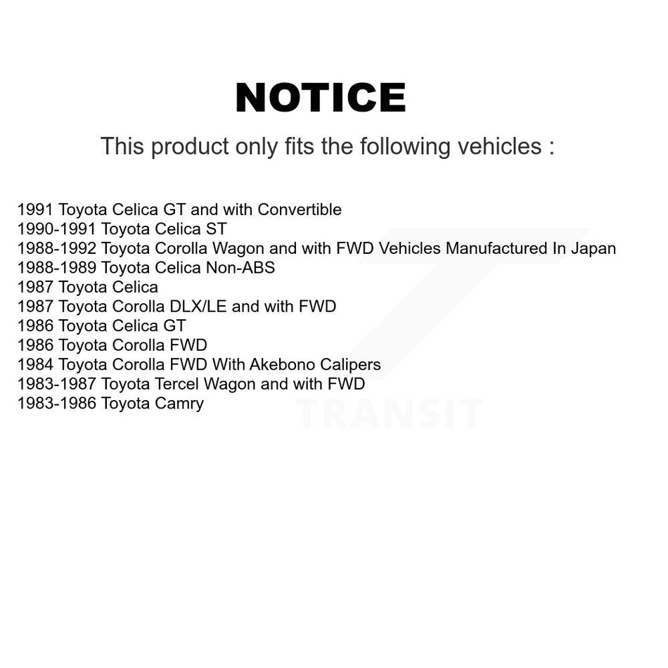 Front Rear Semi-Metallic Brake Pads And Drum Shoes Kit For Toyota Corolla Celica Camry Tercel KFN-100045