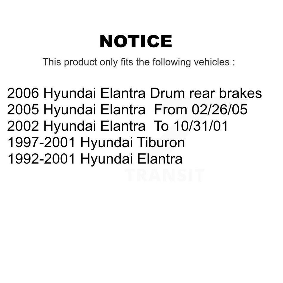 Front Rear Semi-Metallic Brake Pads And Drum Shoes Kit For Hyundai Elantra Tiburon KFN-100120