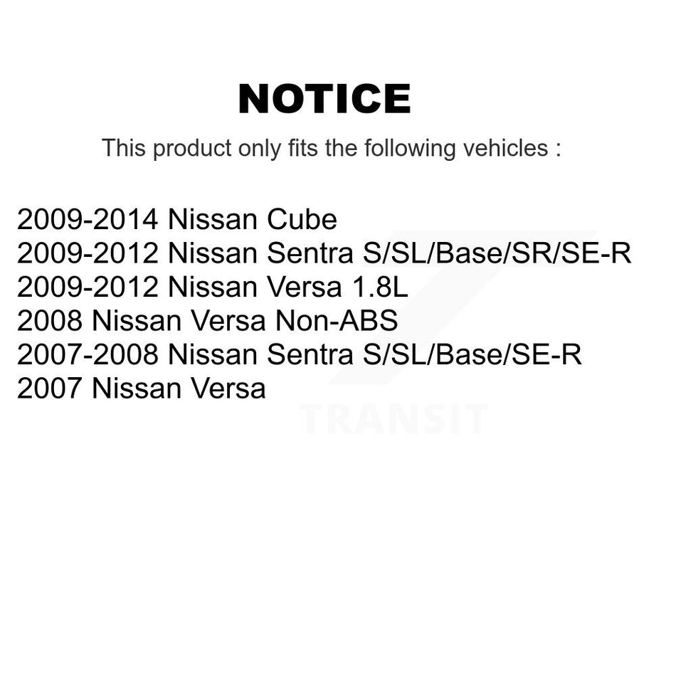 Front Rear Semi-Metallic Brake Pads And Drum Shoes Kit For Nissan Sentra Versa Cube KFN-100138