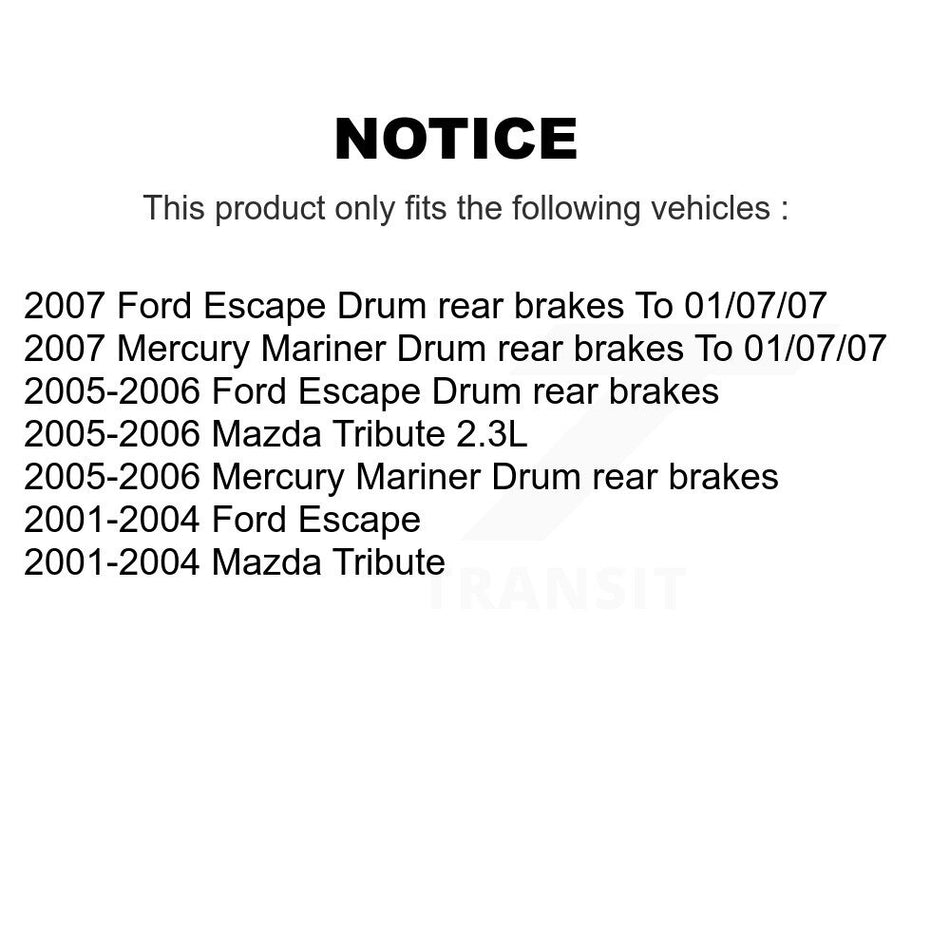 Front Rear Semi-Metallic Brake Pads And Drum Shoes Kit For Ford Escape Mazda Tribute Mercury Mariner KFN-100156