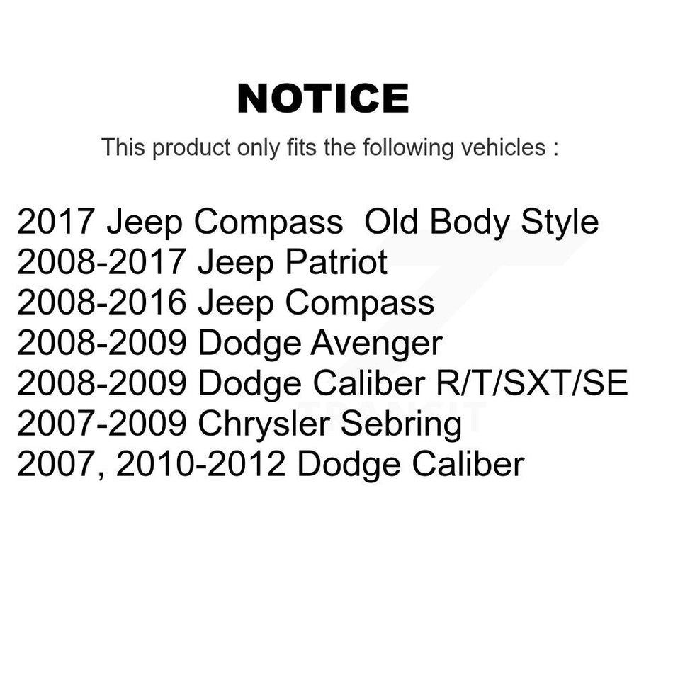 Front Rear Semi-Metallic Brake Pads And Drum Shoes Kit For Jeep Patriot Compass Dodge Caliber Chrysler Sebring Avenger KFN-100173