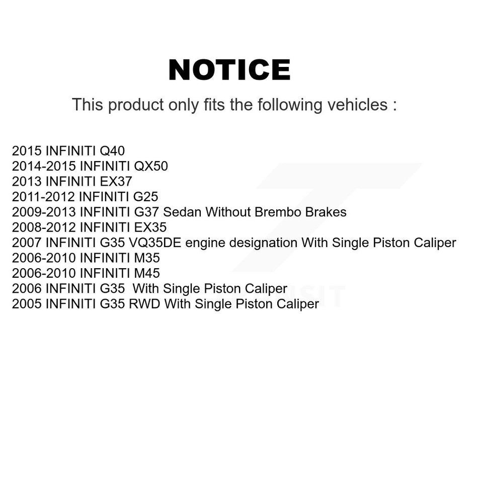 Front Rear Semi-Metallic Brake Pads And Parking Shoes Kit For INFINITI G37 G35 M35 Nissan 350Z EX35 G25 370Z FX35 M45 QX50 EX37 FX45 KFN-100501