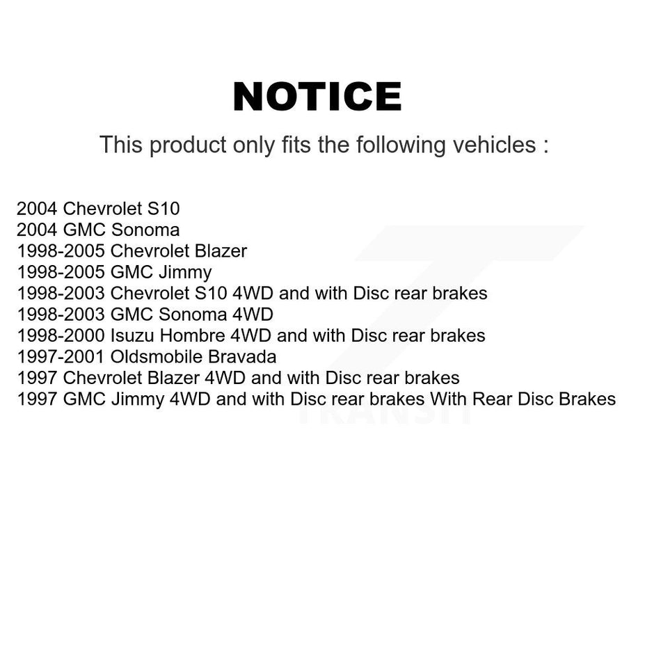 Front Rear Semi-Metallic Brake Pads And Parking Shoes Kit For Chevrolet S10 Blazer GMC Sonoma Jimmy Oldsmobile Bravada KFN-100538
