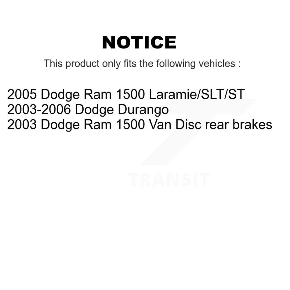 Front Rear Semi-Metallic Brake Pads And Parking Shoes Kit For Dodge Durango Ram 1500 KFN-100609