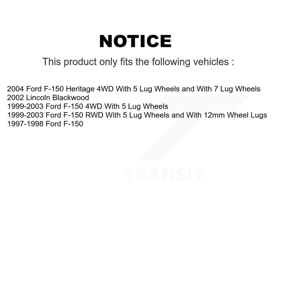 Front Rear Semi-Metallic Brake Pads And Parking Shoes Kit For Ford F-150 Heritage Lincoln Blackwood KFN-100626