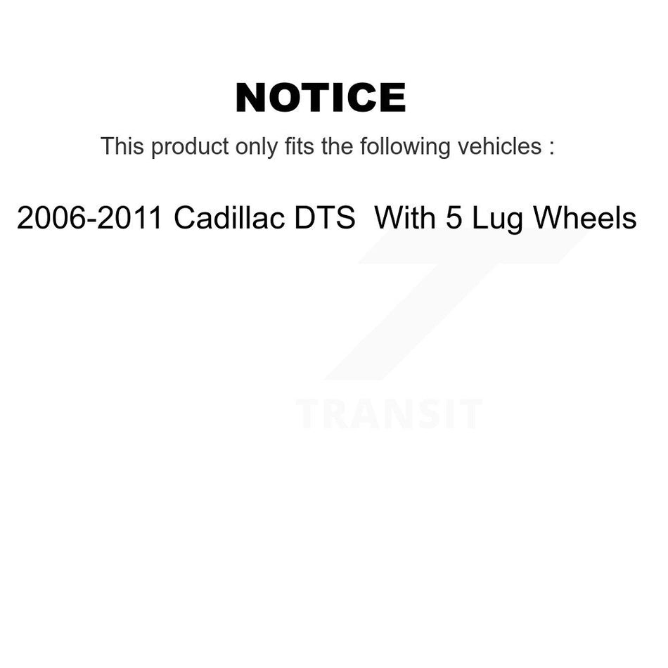 Front Rear Semi-Metallic Brake Pads And Parking Shoes Kit For 2006-2011 Cadillac DTS With 5 Lug Wheels KFN-100660
