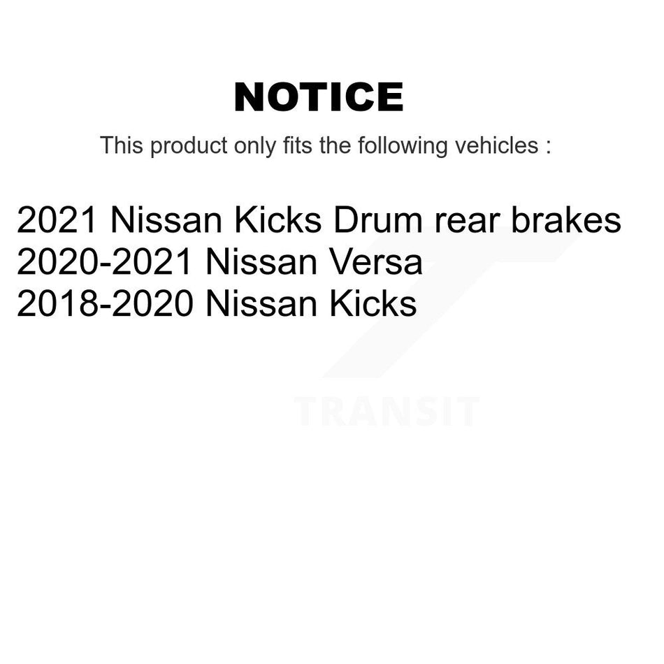Front Rear Semi-Metallic Brake Pads And Drum Shoes Kit For Nissan Kicks Versa KFN-100820