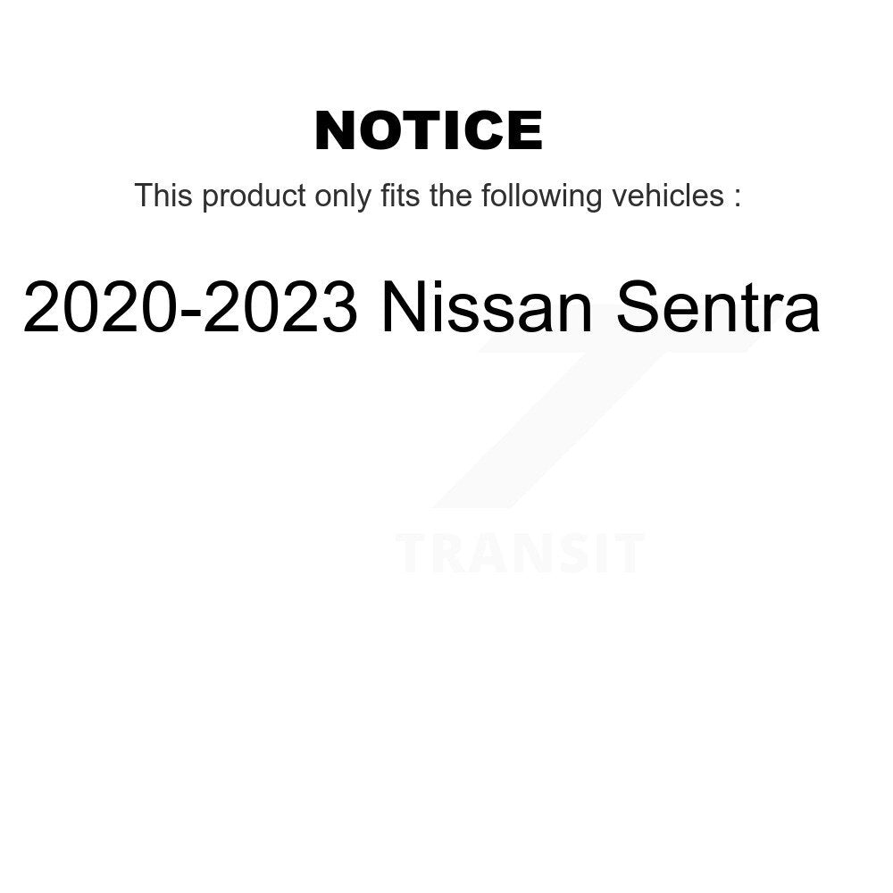 Front Rear Semi-Metallic Brake Pads And Drum Shoes Kit For 2020-2023 Nissan Sentra KFN-100862