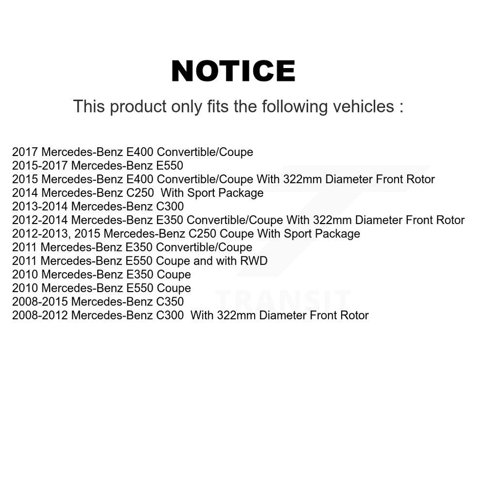 Front Rear Semi-Metallic Brake Pads And Parking Shoe Kit For Mercedes-Benz C300 E350 C350 KFN-100925