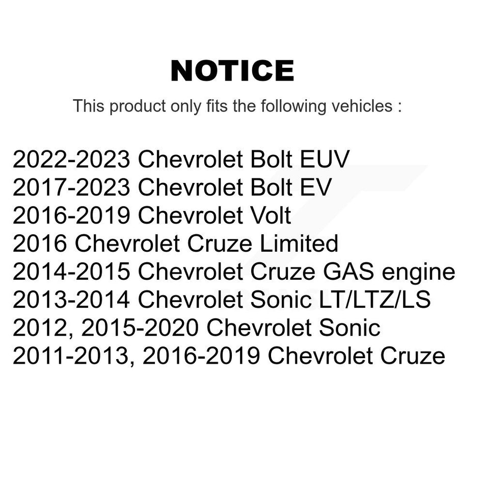 Front Coated Disc Brake Rotors Pair For Chevrolet Cruze Sonic Limited Volt Bolt EV EUV KG-100055