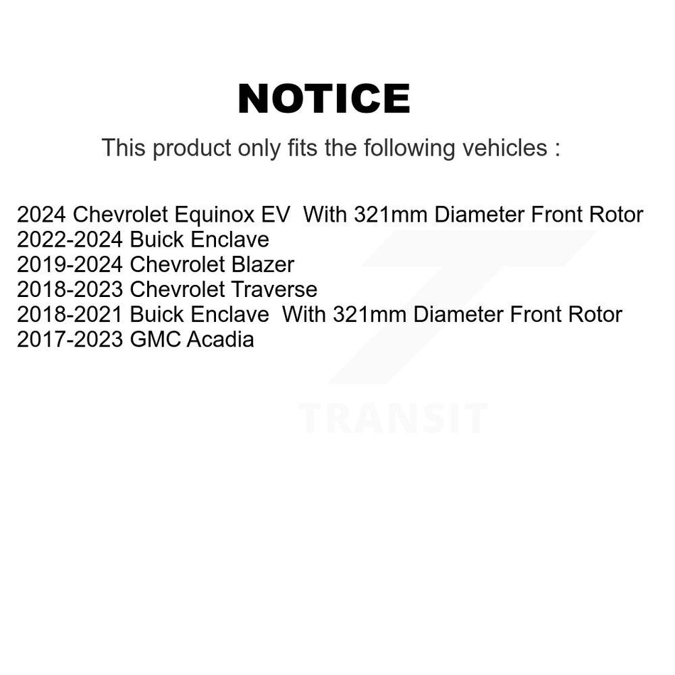 Front Coated Disc Brake Rotors Pair For Chevrolet Traverse GMC Acadia Buick Enclave Blazer KG-100063