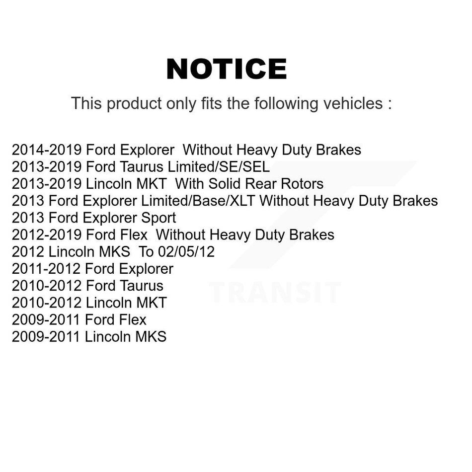 Front Coated Disc Brake Rotors Pair For Ford Explorer Taurus Flex Lincoln MKS MKT KG-100097