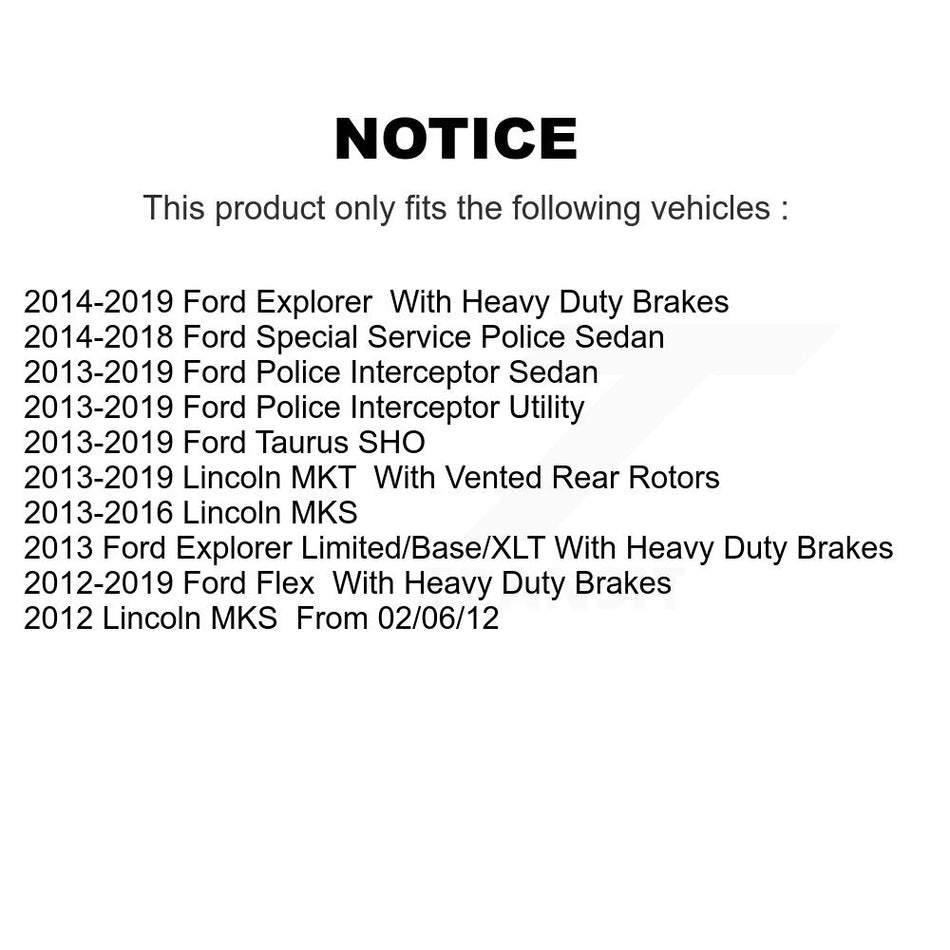 Front Coated Disc Brake Rotors Pair For Ford Explorer Taurus Flex Police Interceptor Utility Lincoln Sedan MKS MKT Special Service KG-100103