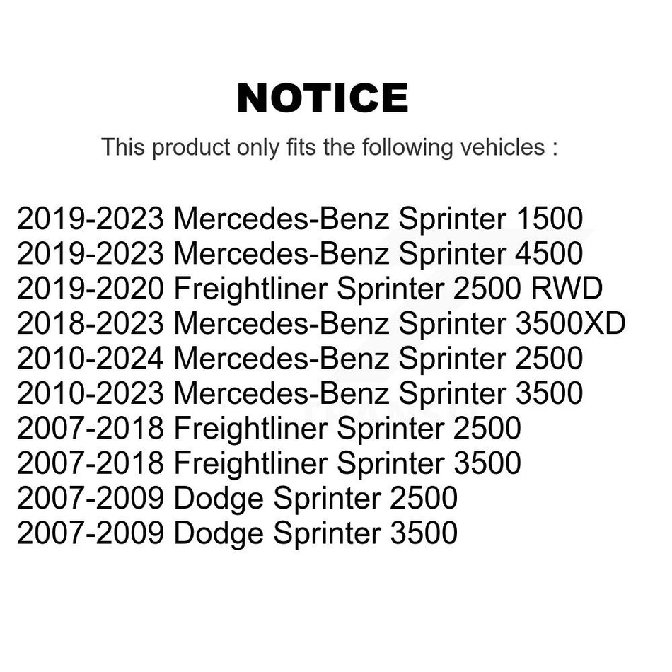 Front Coated Disc Brake Rotors Pair For Sprinter 2500 Mercedes-Benz 3500 Freightliner Dodge 1500 4500 3500XD KG-100137