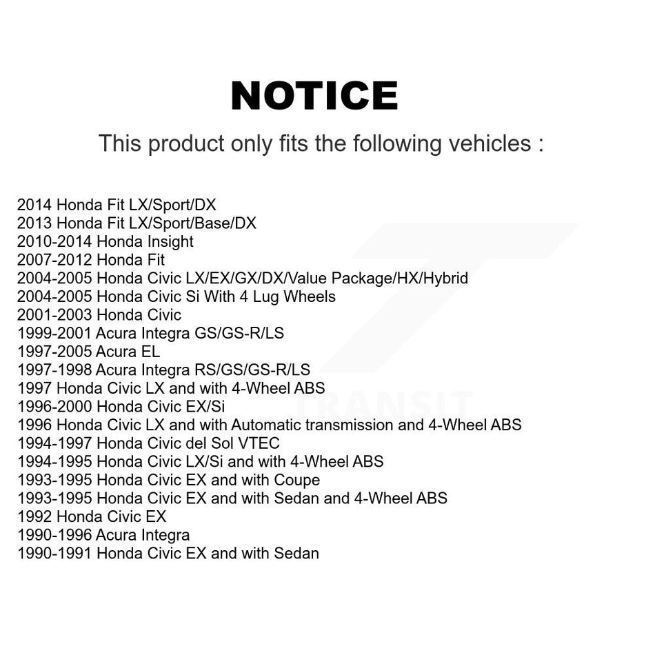 Front Coated Disc Brake Rotors Pair For Honda Civic Fit Acura Integra Insight del Sol EL KG-100150