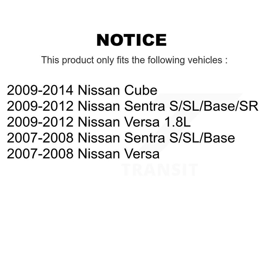 Front Coated Disc Brake Rotors Pair For Nissan Sentra Versa Cube KG-100270