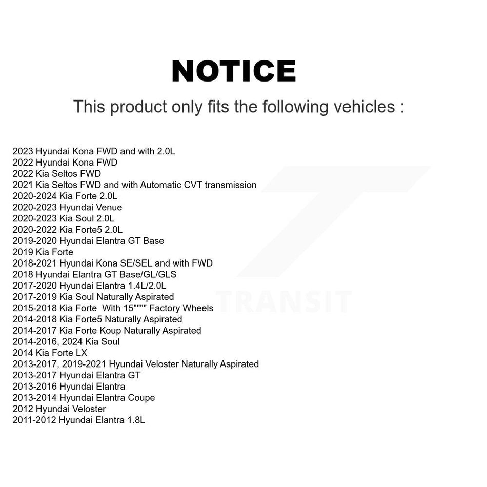 Front Coated Disc Brake Rotors Pair For Hyundai Elantra Kia Soul Forte Veloster GT Kona Forte5 Coupe Koup Venue Seltos KG-100329