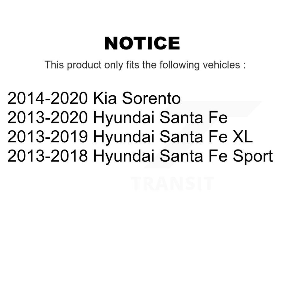 Front Coated Disc Brake Rotors Pair For Hyundai Kia Sorento Santa Fe Sport XL KG-100345