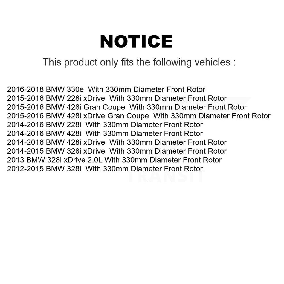 Front Coated Disc Brake Rotors Pair For BMW 328i xDrive 428i Gran Coupe 228i 330e KG-100355