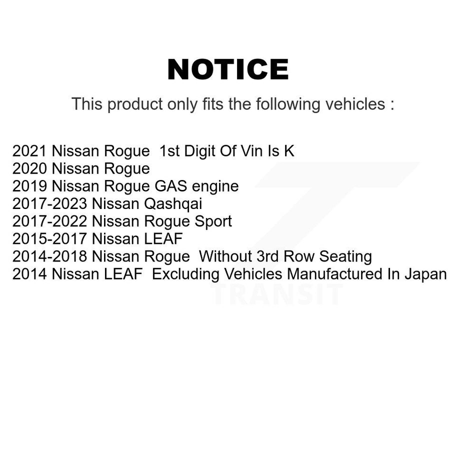Front Coated Disc Brake Rotors Pair For Nissan Rogue Sport LEAF Qashqai KG-100362