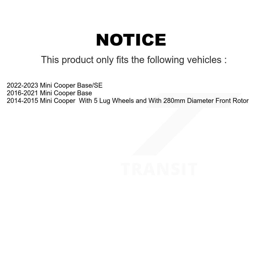 Front Coated Disc Brake Rotors Pair For Mini Cooper KG-100372