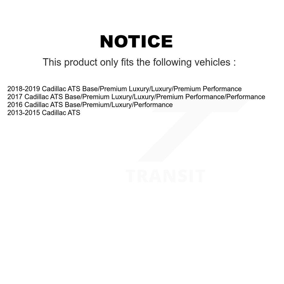 Rear Coated Disc Brake Rotors Pair For Cadillac ATS KG-100419