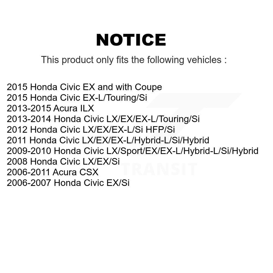 Rear Coated Disc Brake Rotors Pair For Honda Civic Acura ILX CSX KG-100563