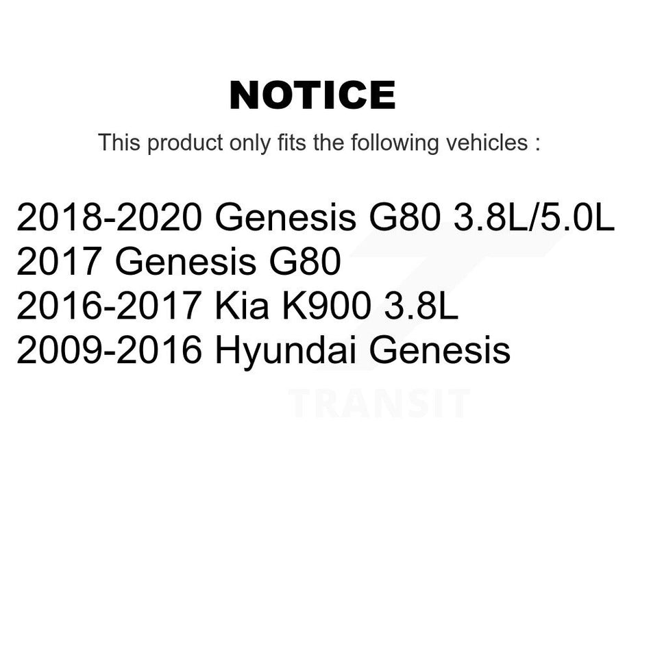 Rear Coated Disc Brake Rotors Pair For Hyundai Genesis G80 Kia K900 KG-100615