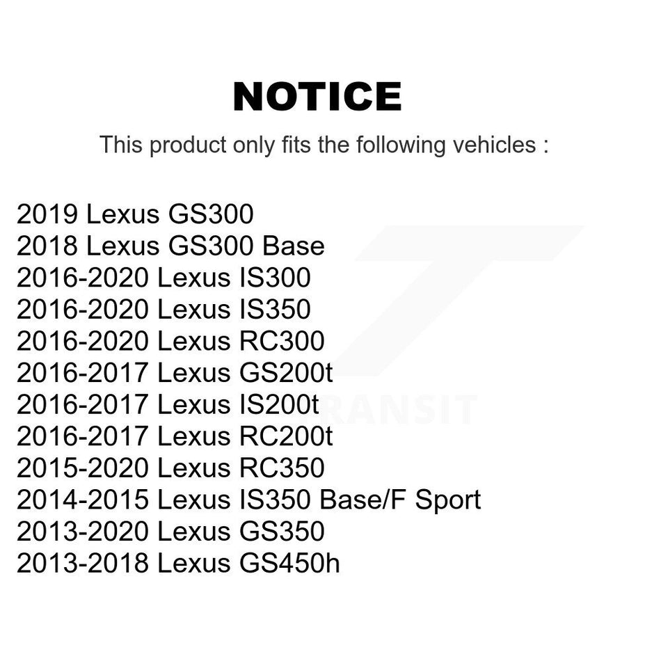 Rear Coated Disc Brake Rotors Pair For Lexus GS350 IS300 IS200t IS350 RC350 RC300 RC200t GS300 GS200t GS450h KG-100651