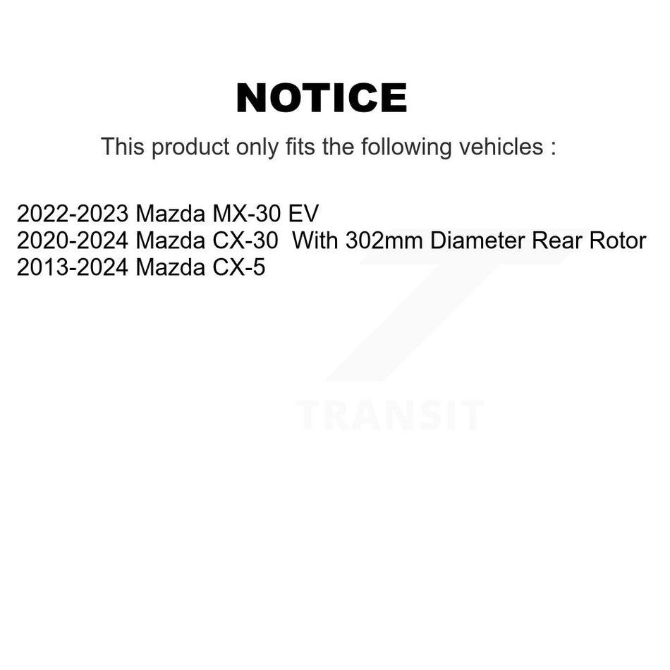 Rear Coated Disc Brake Rotors Pair For Mazda CX-5 CX-30 MX-30 EV KG-100654