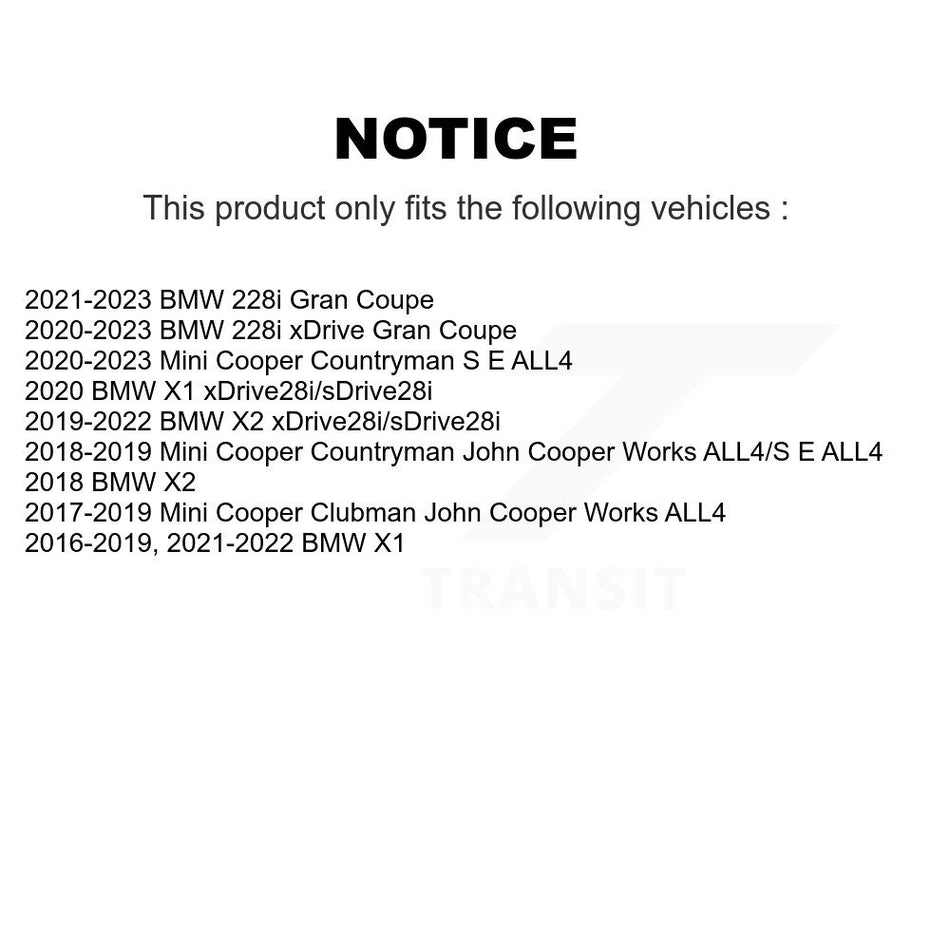 Rear Coated Disc Brake Rotors Pair For BMW X1 Mini Cooper Countryman X2 Clubman 228i xDrive Gran Coupe KG-100678