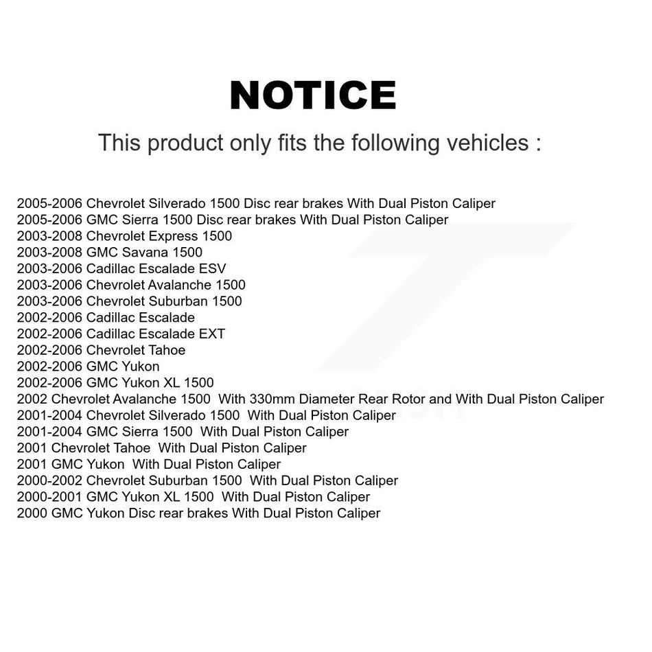 Front Rear Coated Disc Brake Rotors Kit For Chevrolet Silverado 1500 GMC Tahoe Sierra Suburban Yukon Avalanche XL Cadillac Escalade Express ESV EXT Savana KG-100699