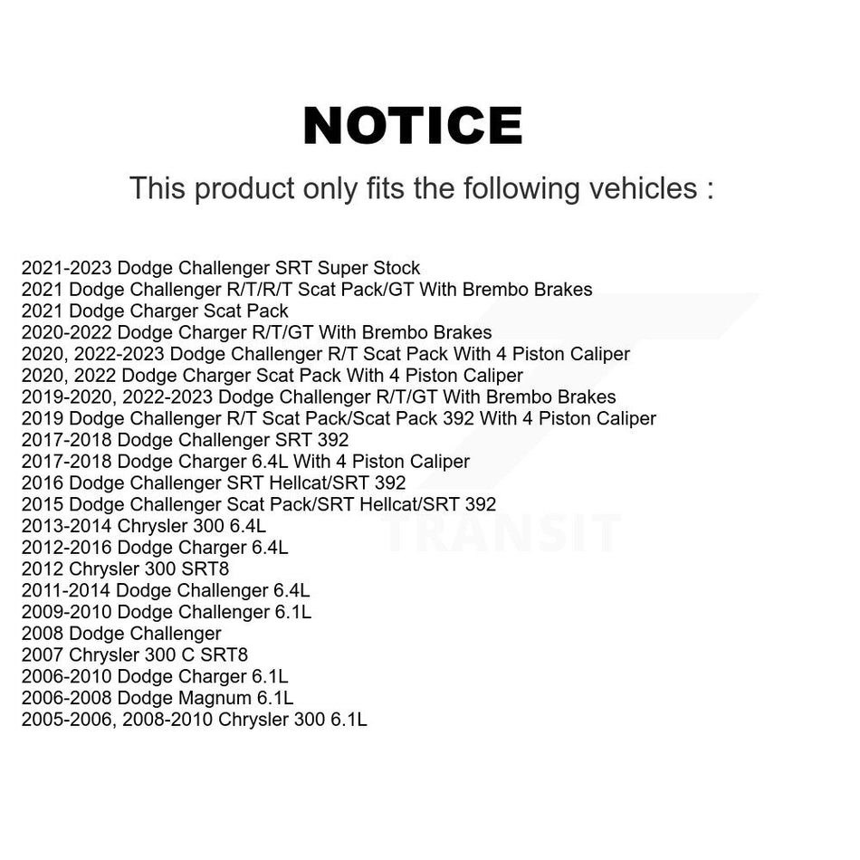 Front Rear Coated Disc Brake Rotors Kit For Dodge Charger Chrysler 300 Challenger Magnum KG-100837