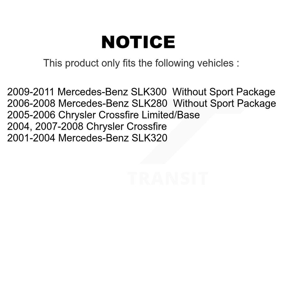 Front Rear Coated Disc Brake Rotors Kit For Chrysler Crossfire Mercedes-Benz SLK320 SLK280 SLK300 KG-100887