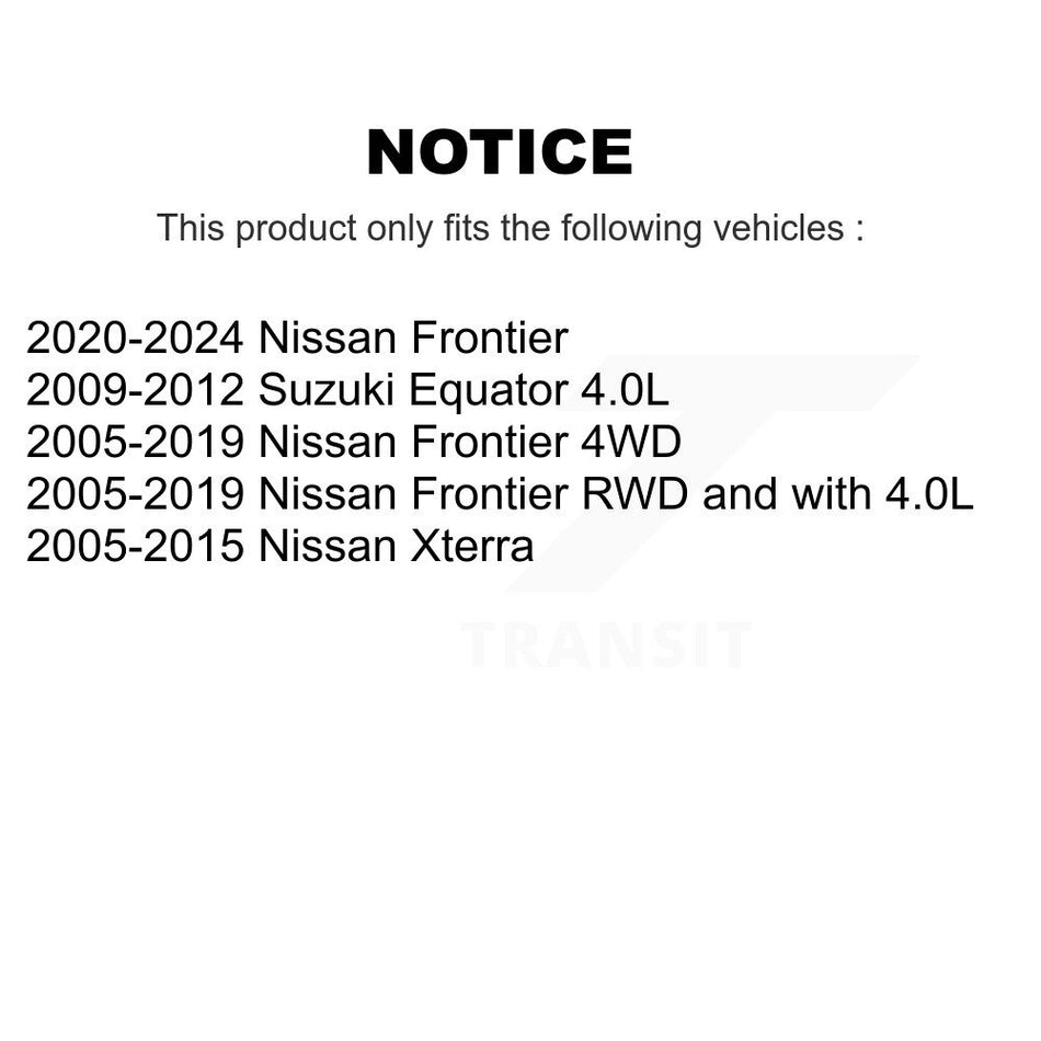 Front Rear Coated Disc Brake Rotors Kit For Nissan Frontier Xterra Suzuki Equator KG-100988