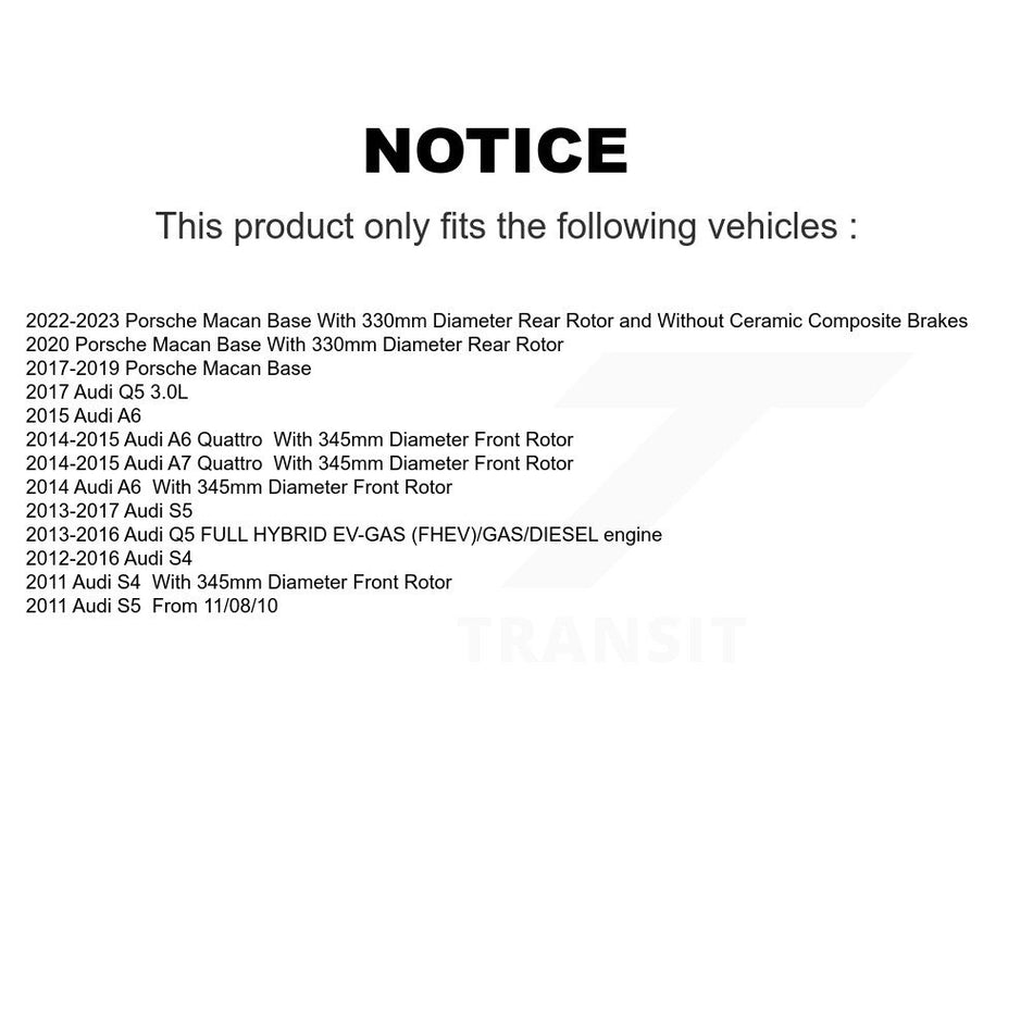 Front Rear Coated Disc Brake Rotors Kit For Audi Q5 Porsche Macan A6 Quattro S4 S5 A7 KG-101106