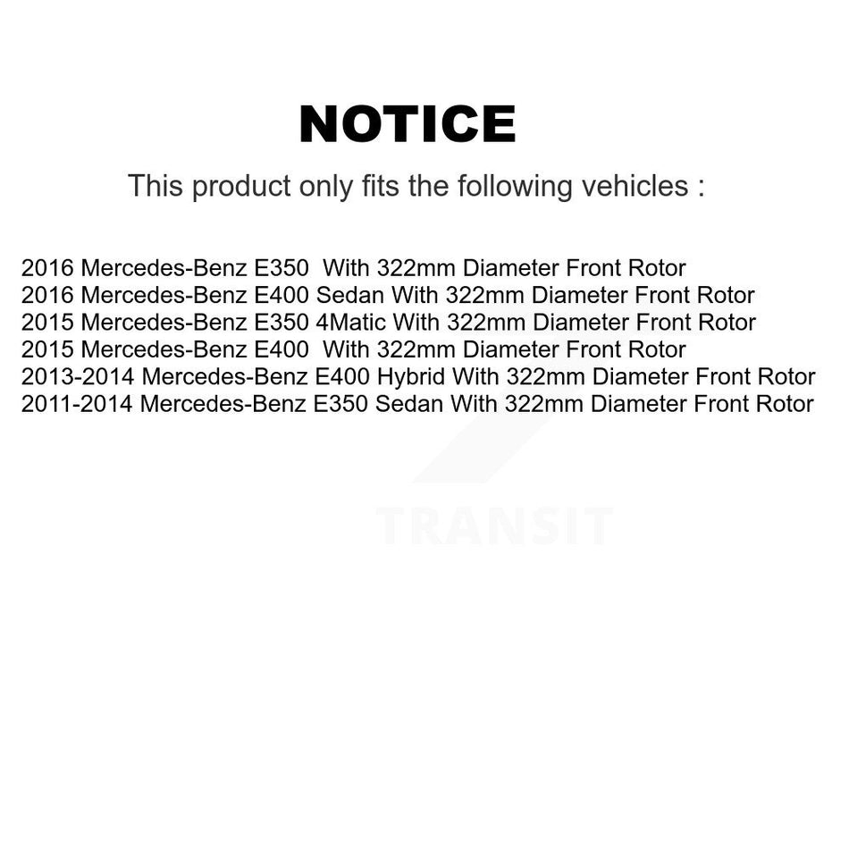 Front Rear Coated Disc Brake Rotors Kit For Mercedes-Benz E350 E400 With 322mm Diameter Rotor KG-101131